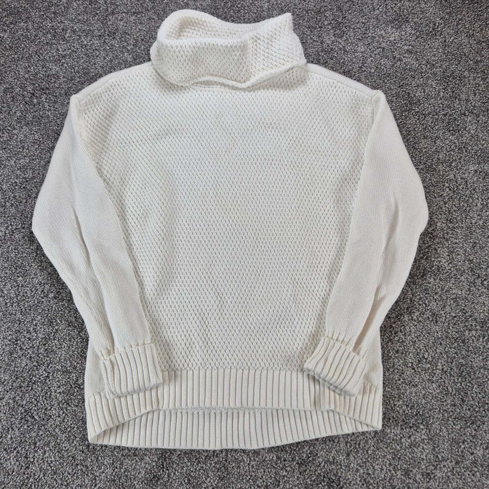 Athleta Turtleneck Sweater Womens Small Ivory Textured‎ Knit Breckenridge